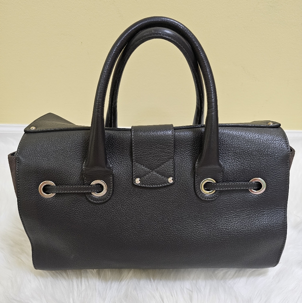JIMMY CHOO Rosalie Grainy Calfskin Leather Satchel Bag - Picture 3 of 17
